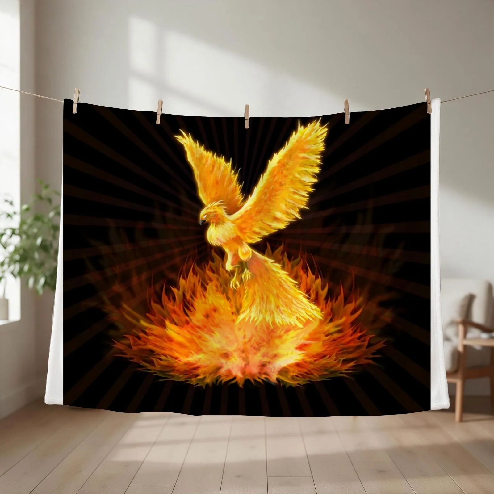 Phoenix Rising Throw Blanket Sofa Throw Multi-Purpose Plush Sofa Quilt Blankets