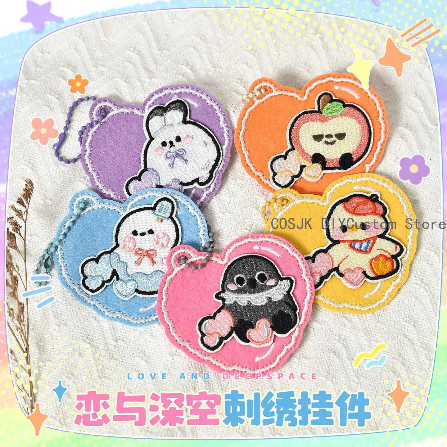 

Игра Love and Deepspace Rafayel Zayne Xavier Sylus Caleb Косплей Пакет с вышивкой Рюкзак Украшения Подвеска Талисман Подарок