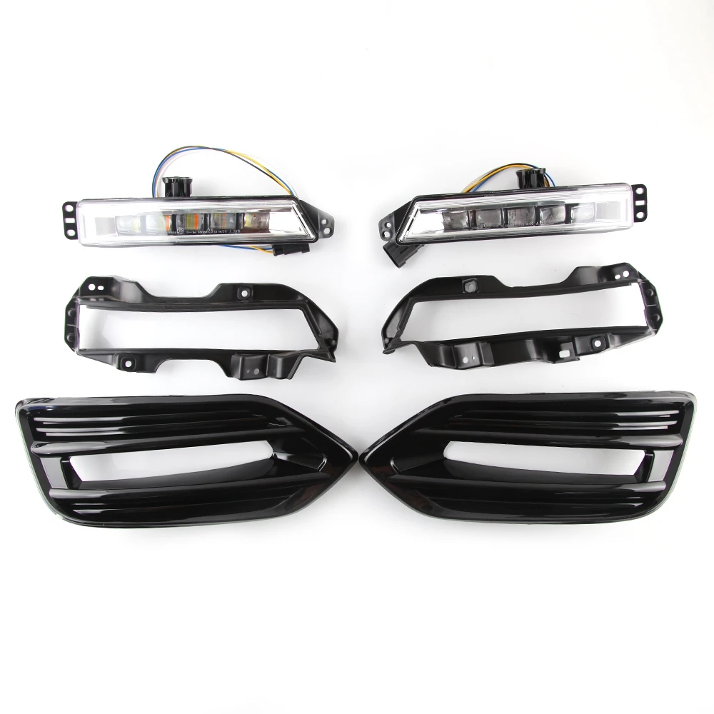 

Car LED Daytime Running Lights DRL Dynamic Yellow Turn Signal Auto Daylihgts Foglamp for Honda HRV HR-V Vezel 2019 2020