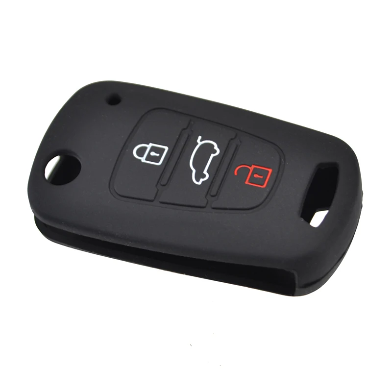 Silicone Key Case Cover For Kia Soul Venga Picanto Rio Sorento Ceed Sportage For Hyundai i20 i30 Veloster ix20 Keyless Fob Shell