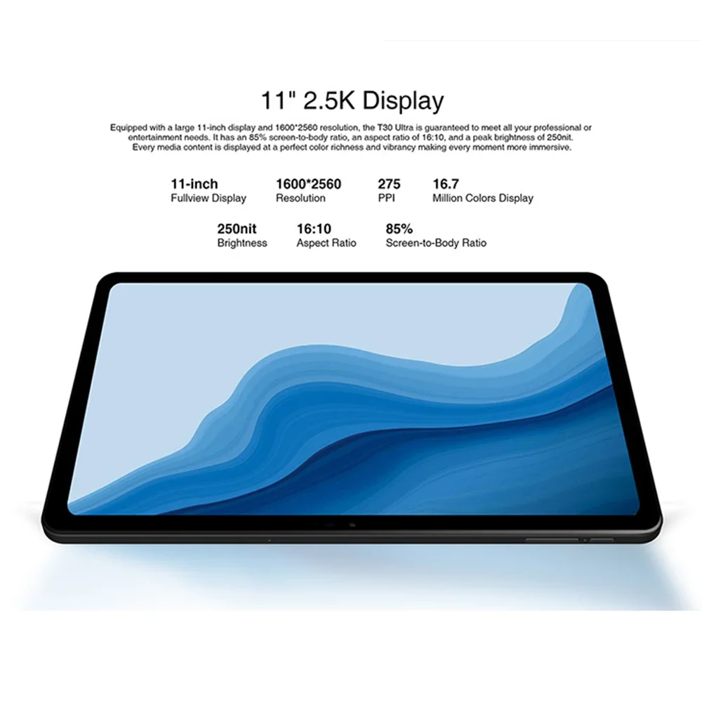 แท็บเล็ต T30พิเศษ11 "2.5K จอแสดงผล12GB + 256GB 7.6mm ลำโพง4ตัวชาร์จแอนดรอยด์13" 8580mAh 18W