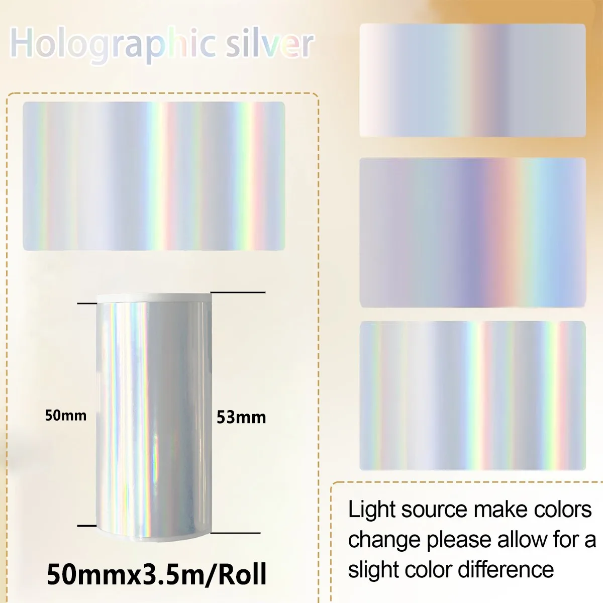 

53mm Holographic Printer Paper - Gift Wrapping Labels, Halloween Crafts, School Notes, T02/M02 Compatible Study Photo Journal