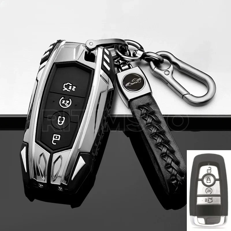 

Alloy Car Key Case Key Cover for Ford Mondeo Explorer Edge Expedition F250 F150 F-350 F-450 Fusion Mustang Everest Accessories