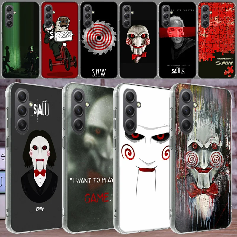 Saw Horror Moive Shell Phone For Samsung Galaxy Note 20 Ultra 10 Lite 9 8 A05S A50 A30 A20 A03 A04 A02S A70 A40 A10 A21 A11 A01