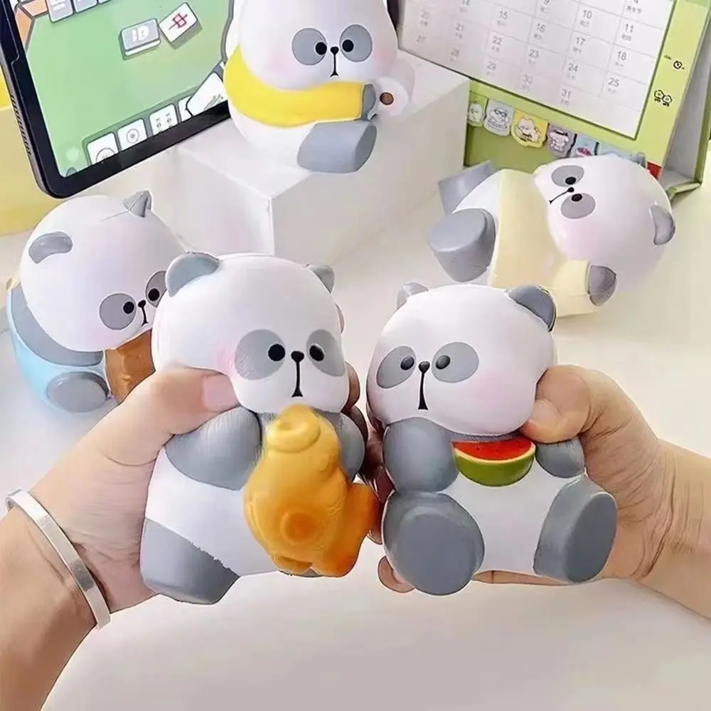 Slow Rebound Simulation Panda Toy Elastic Pinch PVC Panda Squeeze Toys Soft Handmade Animal Panda Fidgeting Toys Children Adult