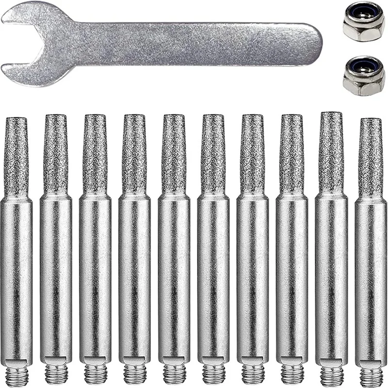 

1Set Chainsaw Sharpening Bits Chainsaw Sharpener Burr 3/16Inch Silver For 8-22Inch Chain Saw