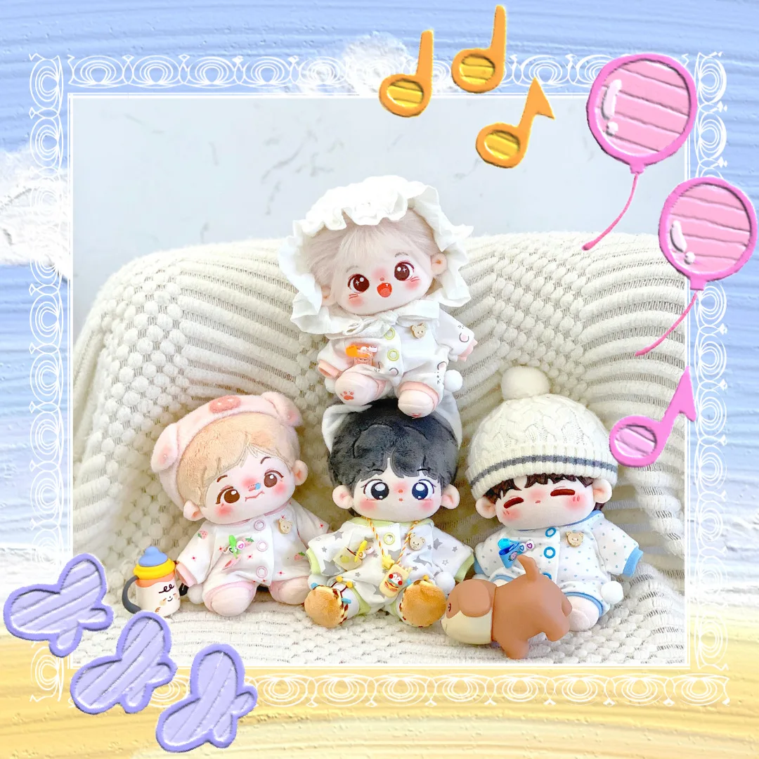 

20cm Cotton Doll Clothes Dolls Accessories Cute Climbing Suit Dress Up Printed Style Beautiful Kawaii Brithday Gift for Friend