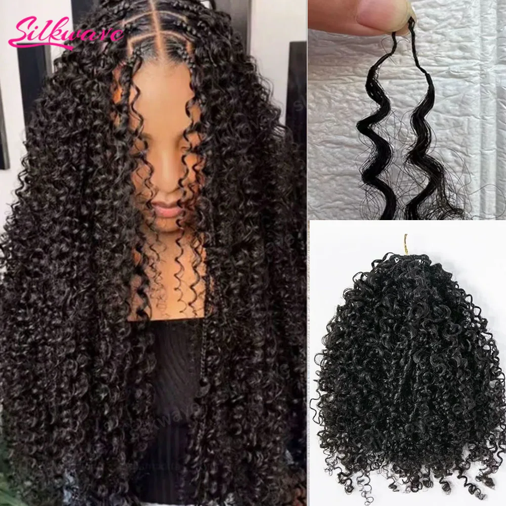 

Натуральные кудрявые волосы для плетения косичек, 30 дюймов, глубокая волна, без узлов, предварительно разделенные, для крючкового плетения