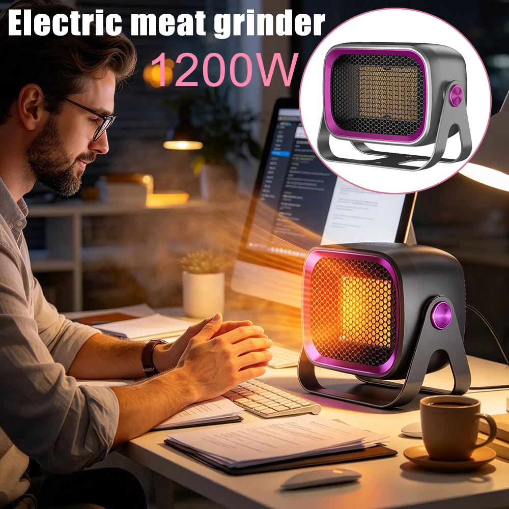 Small PTC Heating Electric Heater Student Dorm Office Gift Desktop Warm Air Fan Heater Home 1200W Silent Energy Saving