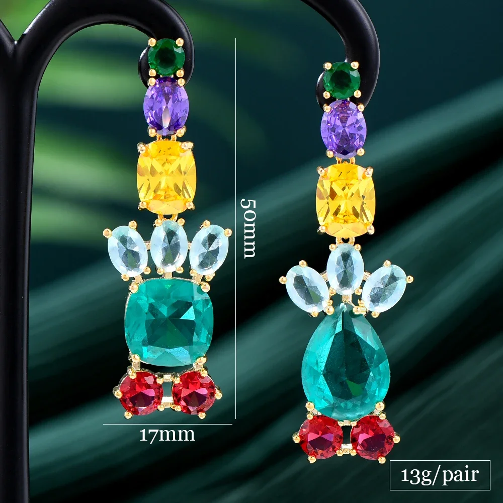 Missvikki Cute Romantic Shiny Pendant Earrings for Women Bridal Drop Dangling Earrings Party Wedding Jewelry Gifts High Quality