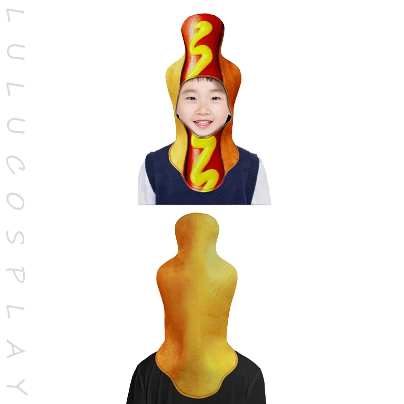 Adult Kids Sponge Suit Snack Fun Party Various Food Role-playing Costumes Funny Fancy Food Hamburger Hot Dogs Pizza and so on - view 6