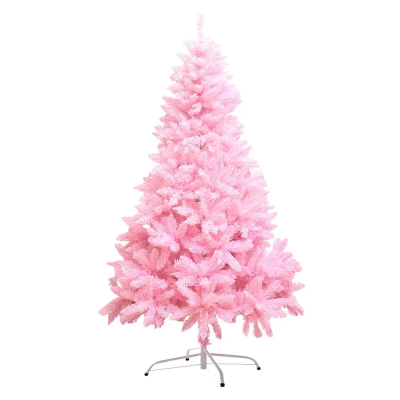 Pink Christmas Tree 180cm/6ft Large Artificial Xmas Tree Green Flame Retardant Fir Tree with Metal Stand for Рождество Navideño