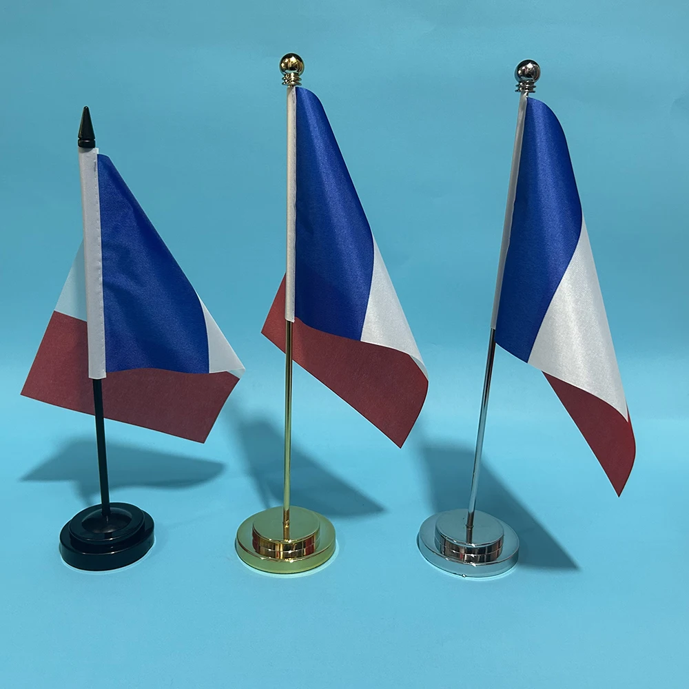 (SKY FLAG) Office Desk Flag Of France Flag 14x21cm French National Flag Desk Ornaments Flags Decoration Banner