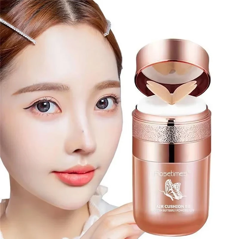 

BB Cream With Air Cushion,Moisturizing Concealer,Smooth Moisturizing, Butterfly Cushion Foundation Makeup,Contain Plant Squalane