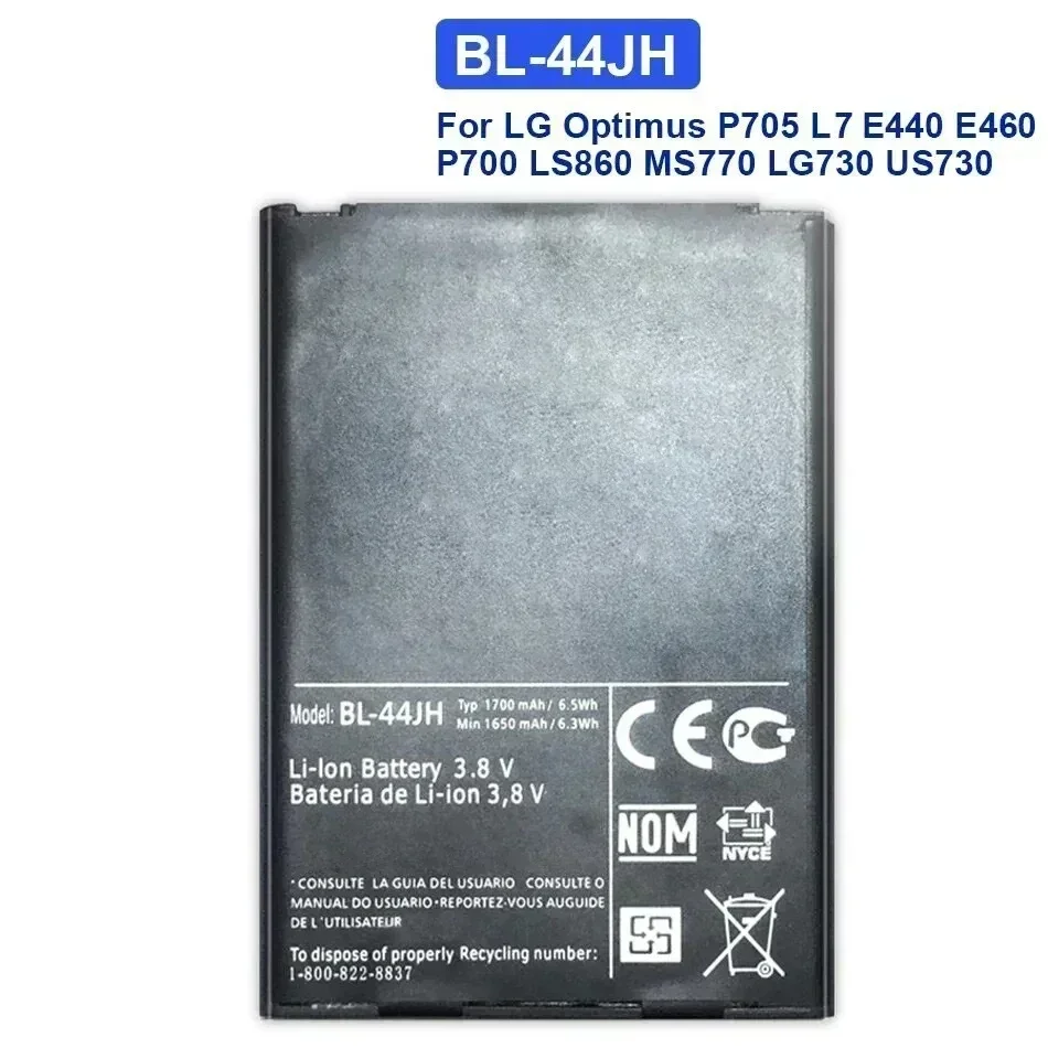 BL-44JH BL-44JN BL-44JR BL-49JH BL-53QH Battery For LG P705 L4 E440 P970 MS840 L5 P690 L40 SU540 K3 LS450 K4 K120 L9