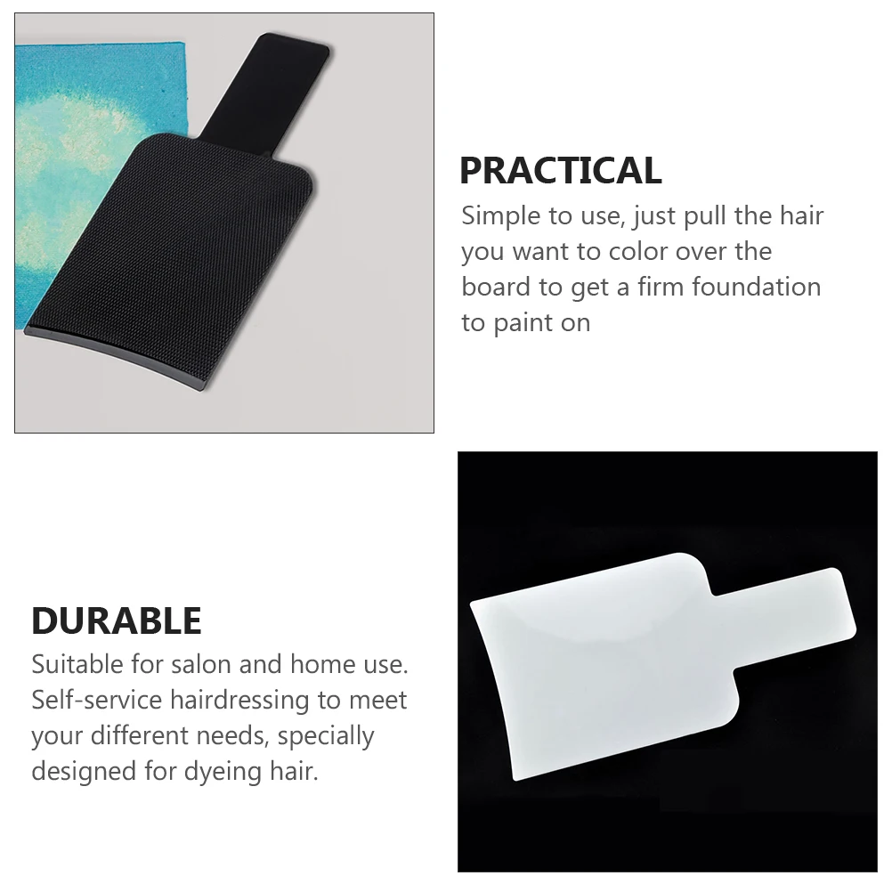 

3pcs Hair Dyeing Ergonomic Handle Highlighting Board Oil Dyeing Tool Salon Home Use Plastic Curved Design Straightening Color