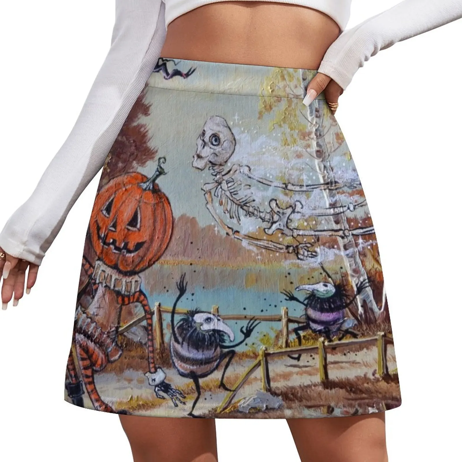 Hallowe'en Comes to Town Mini Skirt Summer women's clothing modest skirts for women cosplay skirts for womens 2025