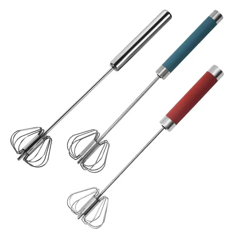 Semi-Automatic Hand Mixer Stainless Steel Whisker Multifunctional Hand Push Whisk Semi-Automatic Whipper Stainless Steel Whisk