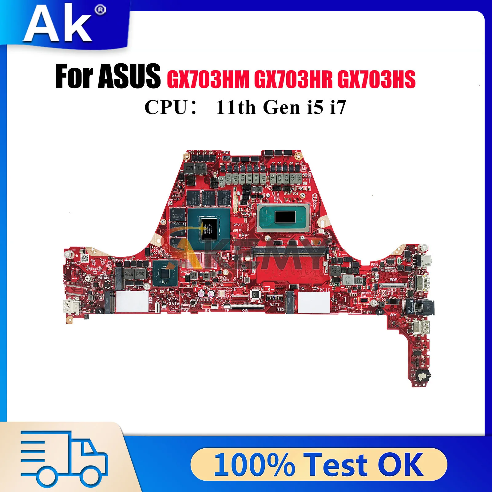 

GX703HS Laptop Motherboard For ASUS ROG Zephyrus S GX703HS GX703HM GX703HR GX703 Mainboard With 11th Gen i5 i7 100% tests OK stk