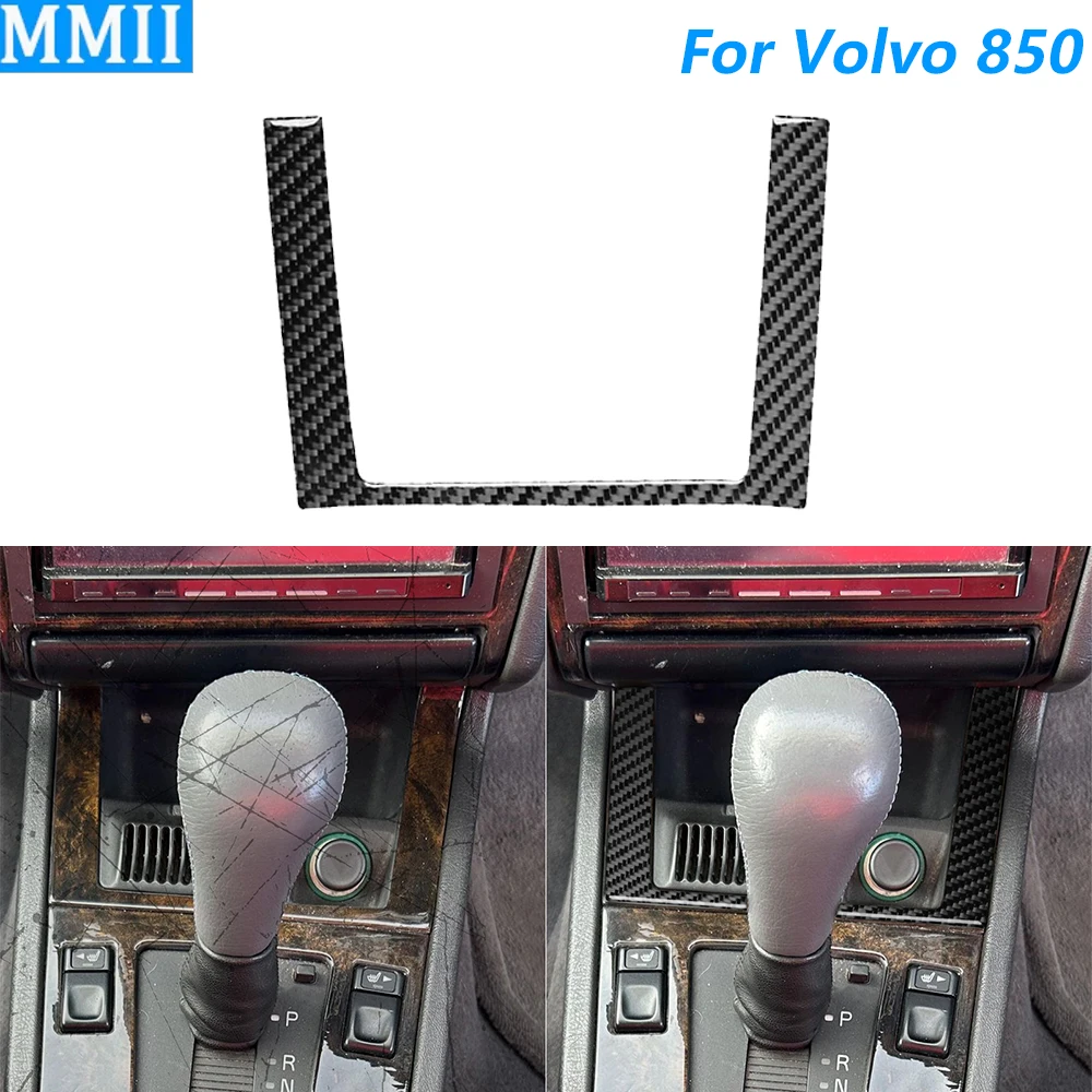 For Volvo 850 1991-1997 Carbon Fiber Central Control Cigarette Lighter Frame Panel Cover Trim Car Accessories Decoration Sticker