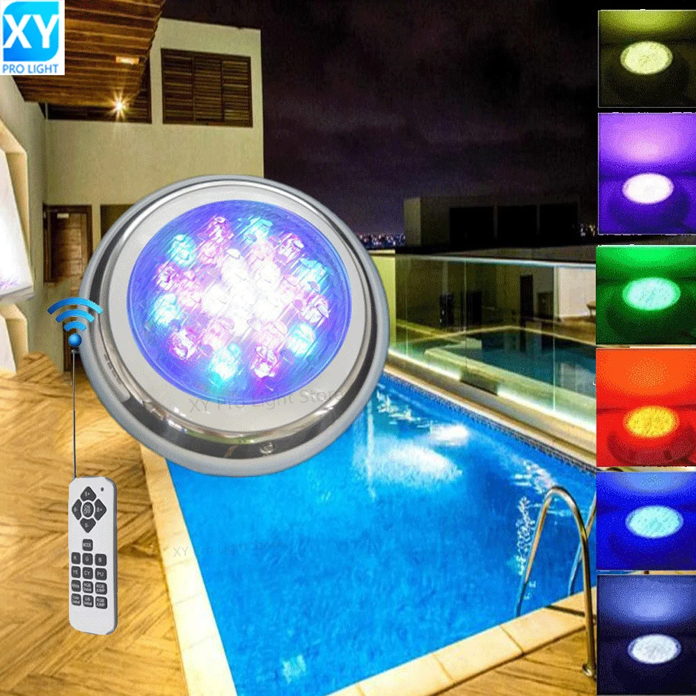 

45W RGB LED Swimming Pool Light 30W IP68 Waterproof AC/DC12V Outdoor 55W RGB UnderWater Light Pond 35W LED Piscina Luz Spotlight