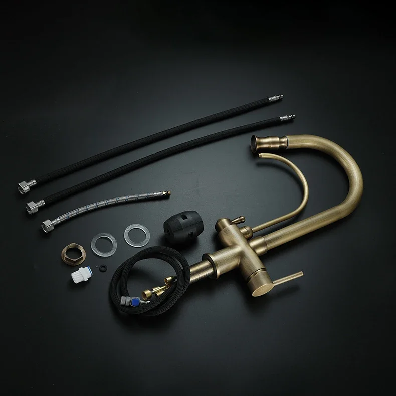 Antique Touch Filter Kitchen Mixer Tap Hot Cold Pull Out Kitchen Mixer Faucet 3 Ways Brass Smart Sensor Touch Kitchen Faucets