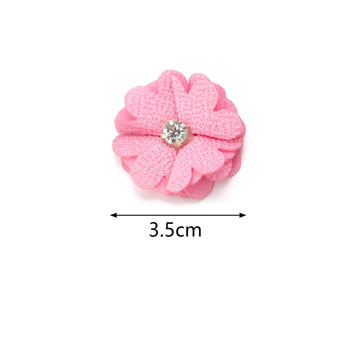 10Pcs/Lot 3.5cm Burlap Fabric Flowers Rhinestone Centered Artificial Flower For DIY Crafts Clothing Accessories Wedding Decor