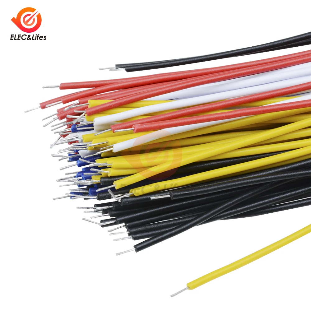 100Pcs Double Head PCB Solder Cable 20CM Breadboard Fly Jumper Wire Cable Tin Conductor 5 Color