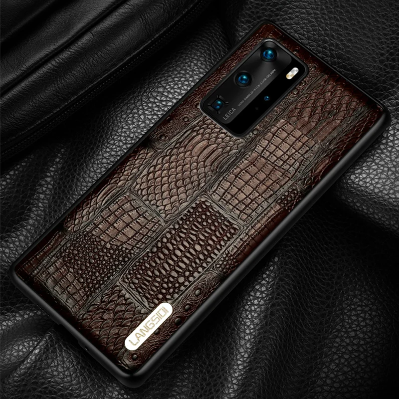 

LANGSIDI Brand Luxury phone case for Huawei P40 PRO p40lite p30 p20 mate 20 30 10 Lite shockproof back cover Genuine leather