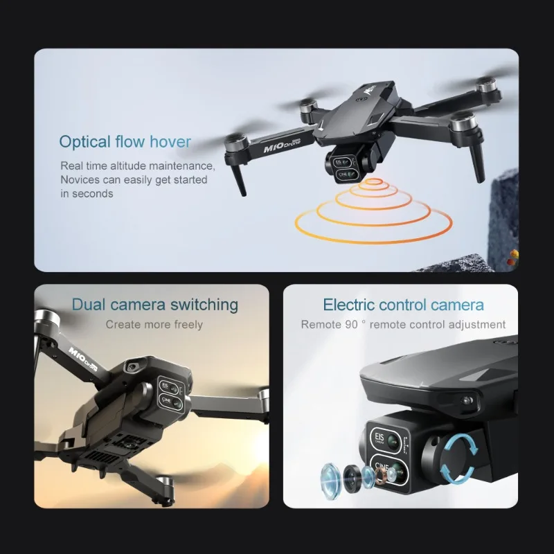 لشاومي M10 Rc الطائرة بدون طيار 8K المهنية HD كاميرا مزدوجة مع شاشة FPV WIFI فرش السيارات تجنب العوائق كوادكوبتر اللعب