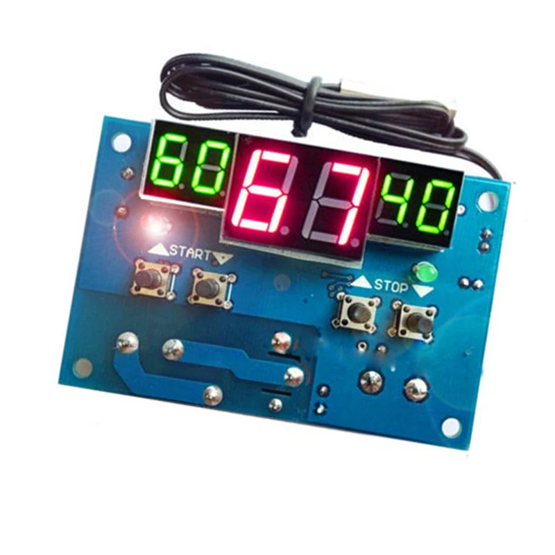 W1401 Digital Temperature Controller 12V 24V NTC Temperature Sensor Smart Thermostat Range - 50-110 ℃ Relay Output