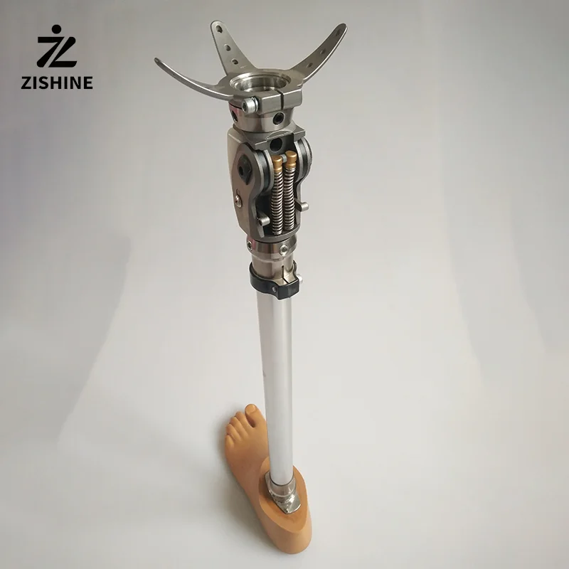 Prótesis de rodilla de cuatro ejes con sistema de cuatro barras para amputados por encima del rodilla, con pie Sach, de titanio, capacidad de carga de 100 kg
