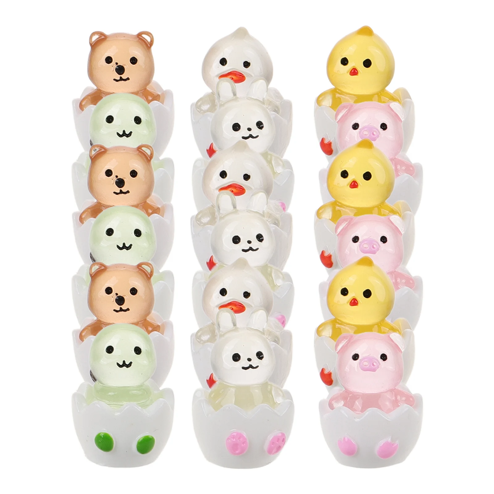 

18 Pcs Baby Toys Glow-in-the-dark Animal Animals Figures Breaking Eggs Figurines Luminous Mini Halloween Small Toddler