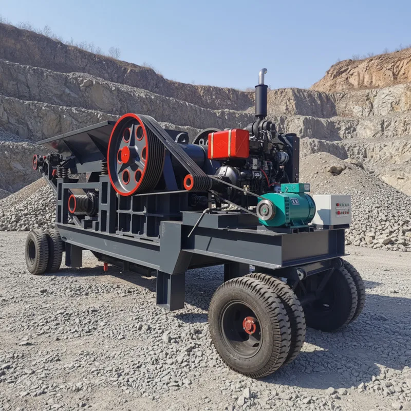 Factory Direct Sales PE250*400 Mobile Diesel Engine Jaw Crusher for Crushing Granite Gravel diesel Mobile Jaw Crusher Plant view 3