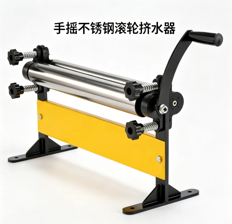 Hand Crank Towel Wringer Roller Shop Rag Squeezer Adjustable Heavy Duty Garage Equipment Commercial Cleaning Cast Iron Base Tool