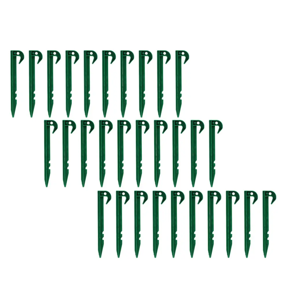 

50pcs Tent Camping Garden Nails Heavy Duty Plastic Fixing Stakes For Tents Beach Grass Hook Design Hard Stakes For Weed
