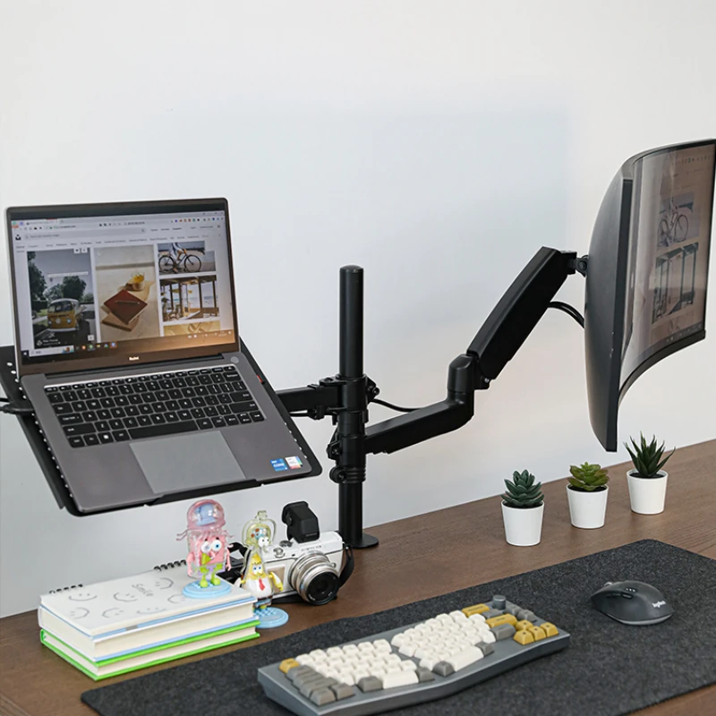 Monitor arm combination laptop dual screen hanging 2-in-1