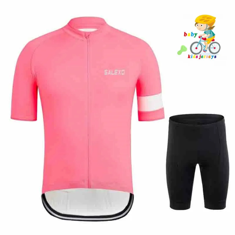 Salexo Kids Cycling Jersey Set Shorts Summer Balance Breathable Quick Dry Children Cycling Clothing Boys Girls Bicycle Wear