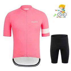 Salexo Kids Cycling Jersey Set Shorts Summer Balance Breathable Quick Dry Children Cycling Clothing Boys Girls Bicycle Wear