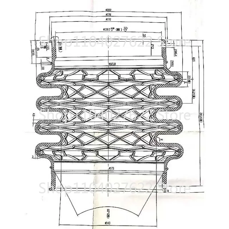 Rammer Bellow for Mikado MT-74F, 160mm, 250mm, ID, MT70, MT70H, MT75, MT85, MT85H, MTX80, MTX90, MT65H, MT75F, MT84F, MT84FA