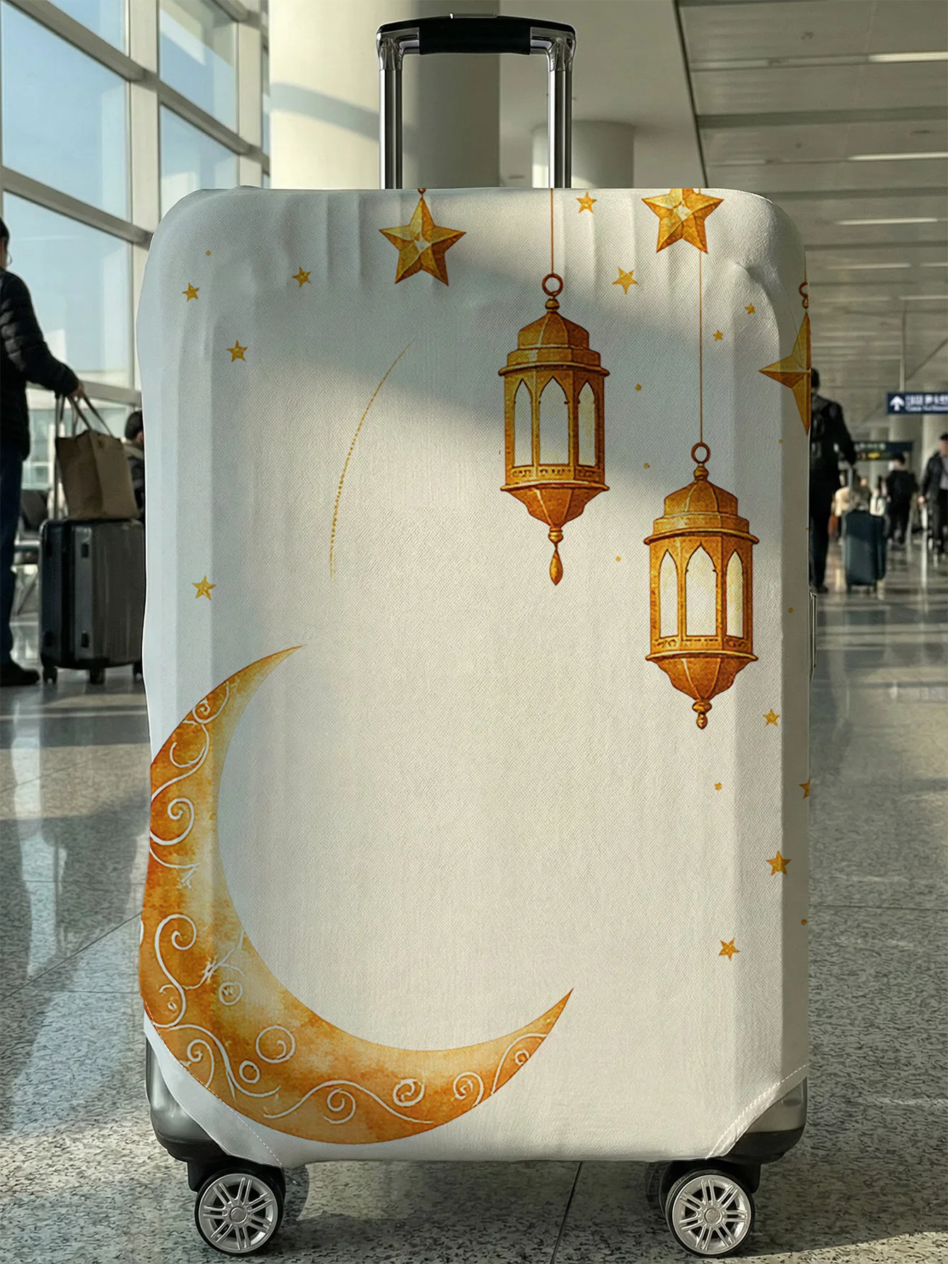 

Чехол для багажа с узором «Луна и звезды» к Рамадану, подходит для чемоданов 18-32 дюймов, чехол-накладка на ручку чемодана, дорожные аксессуары