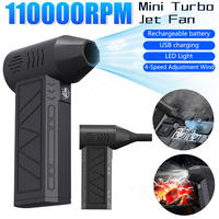 Portable Mini Turbo Jet Fan 110000RPM Wind Speed Rechargeable Electric Air Duster Handheld Turbo Violent Blower with Light