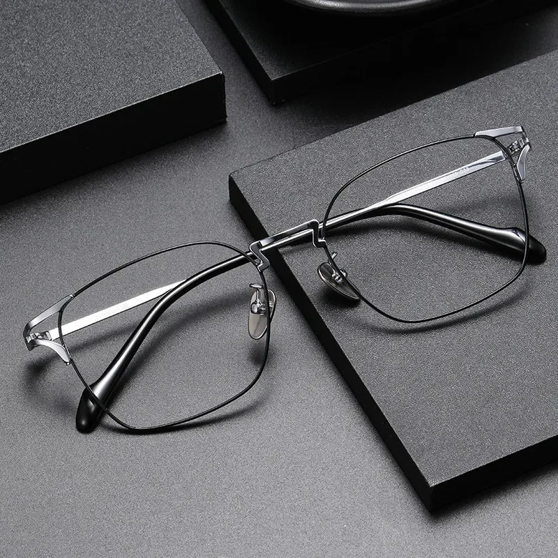 

Мужские титановые мультифокальные очки по рецепту, индивидуальные очки для зрения вблизи и вдали, дизайнерские очки с полой оправой, новые, для женщин