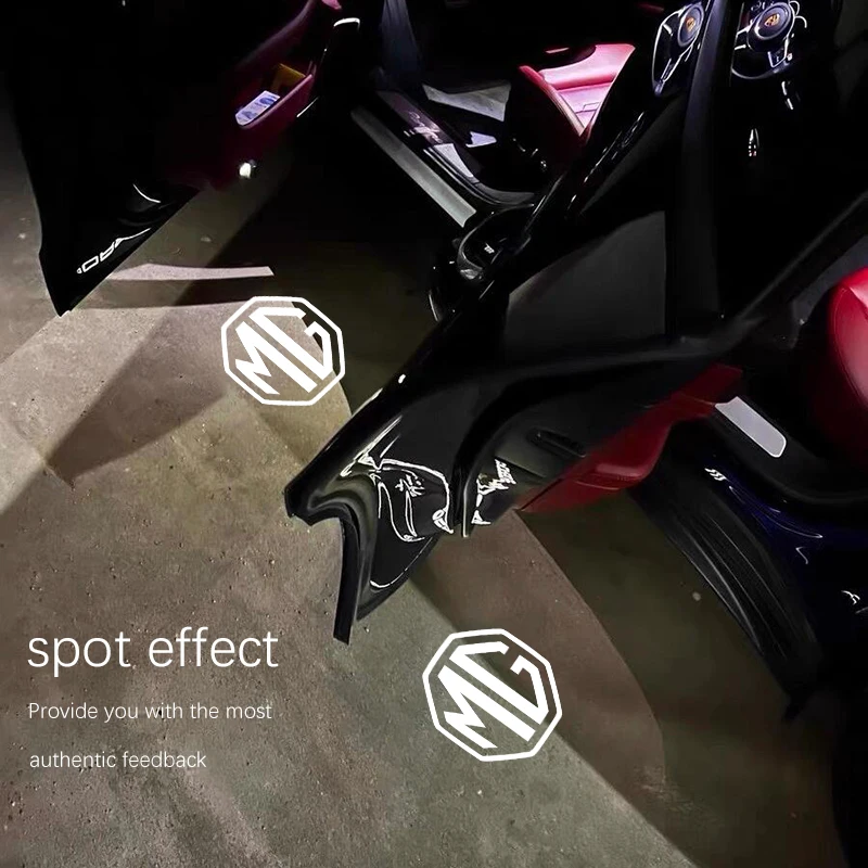 2 قطعة MG HD باب السيارة ترحيب ضوء جهاز عرض (بروجكتور) ل MG 4 5 6 7 Cyberster ES5 ONE MG5 العقرب ZS HS MARVEL-R هيكتور MG3 EZS #5