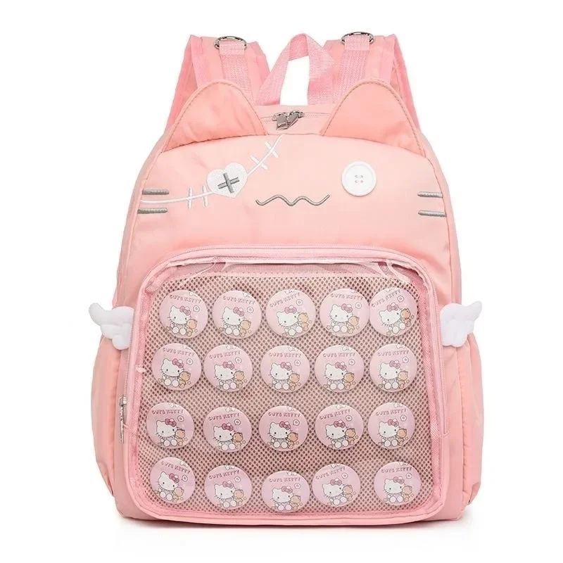 Mochila Xiuya con bonito gato para mujer, bolso Ita transparente de nailon de estilo japonés, mochilas estéticas femeninas de gran capacidad