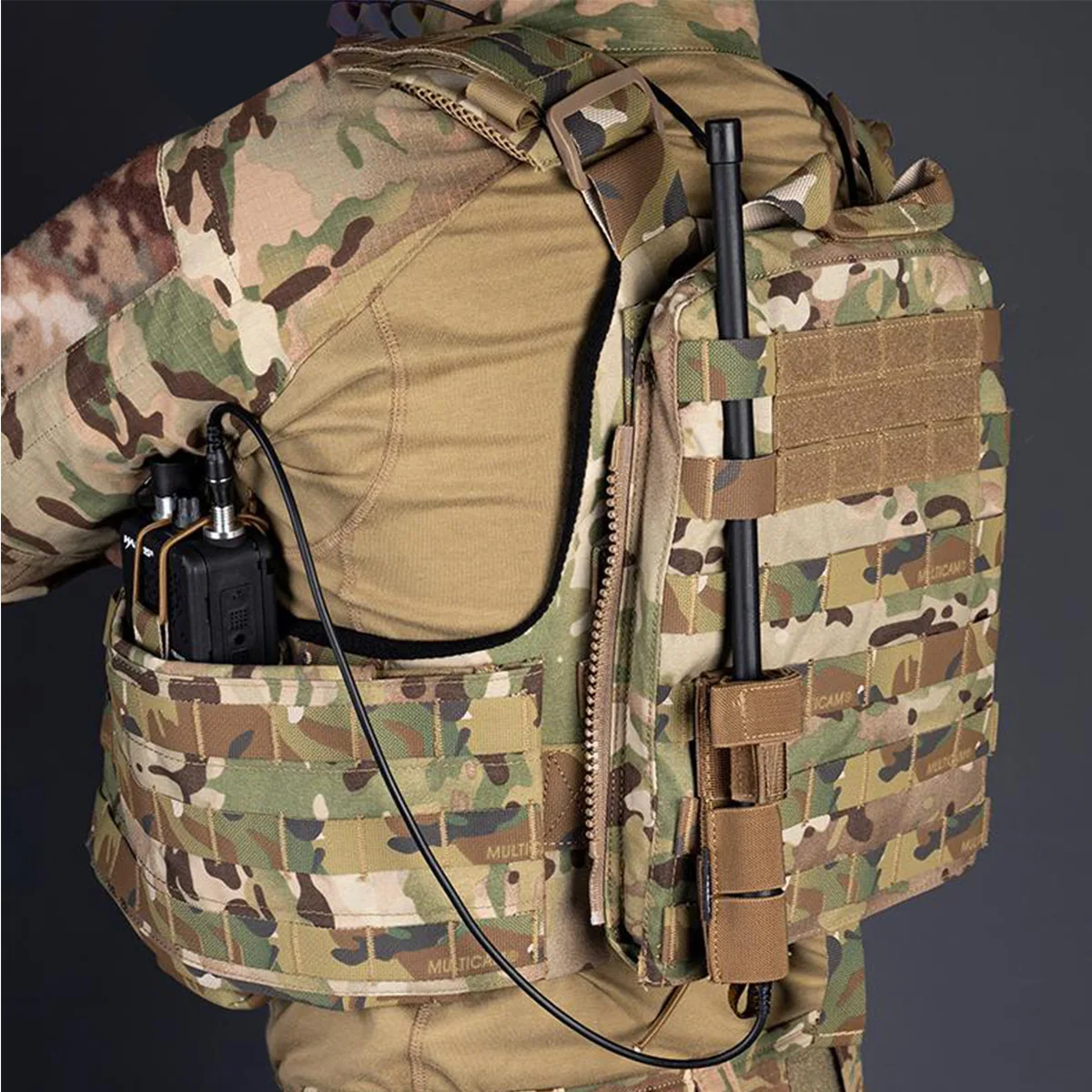 Porta walkie talkie táctico MOLLE con cable reubicador de antena - imagen 5