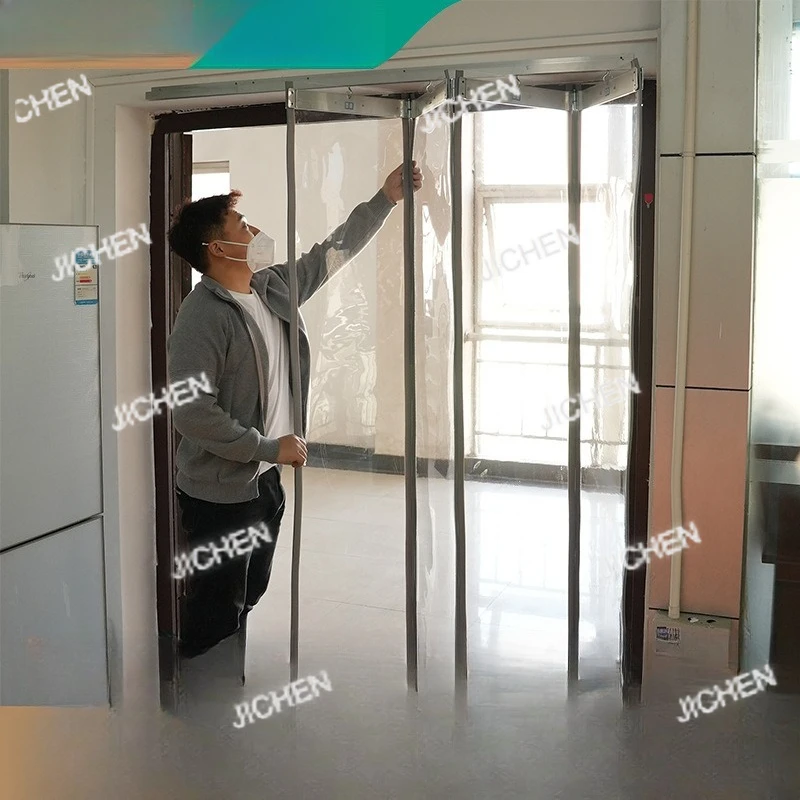 

JC Custom Push-pull Folding Magnetic Door Curtain PVC Plastic Shopping Mall Soft Door Curtain Factory Warm Dust Curtain Folding