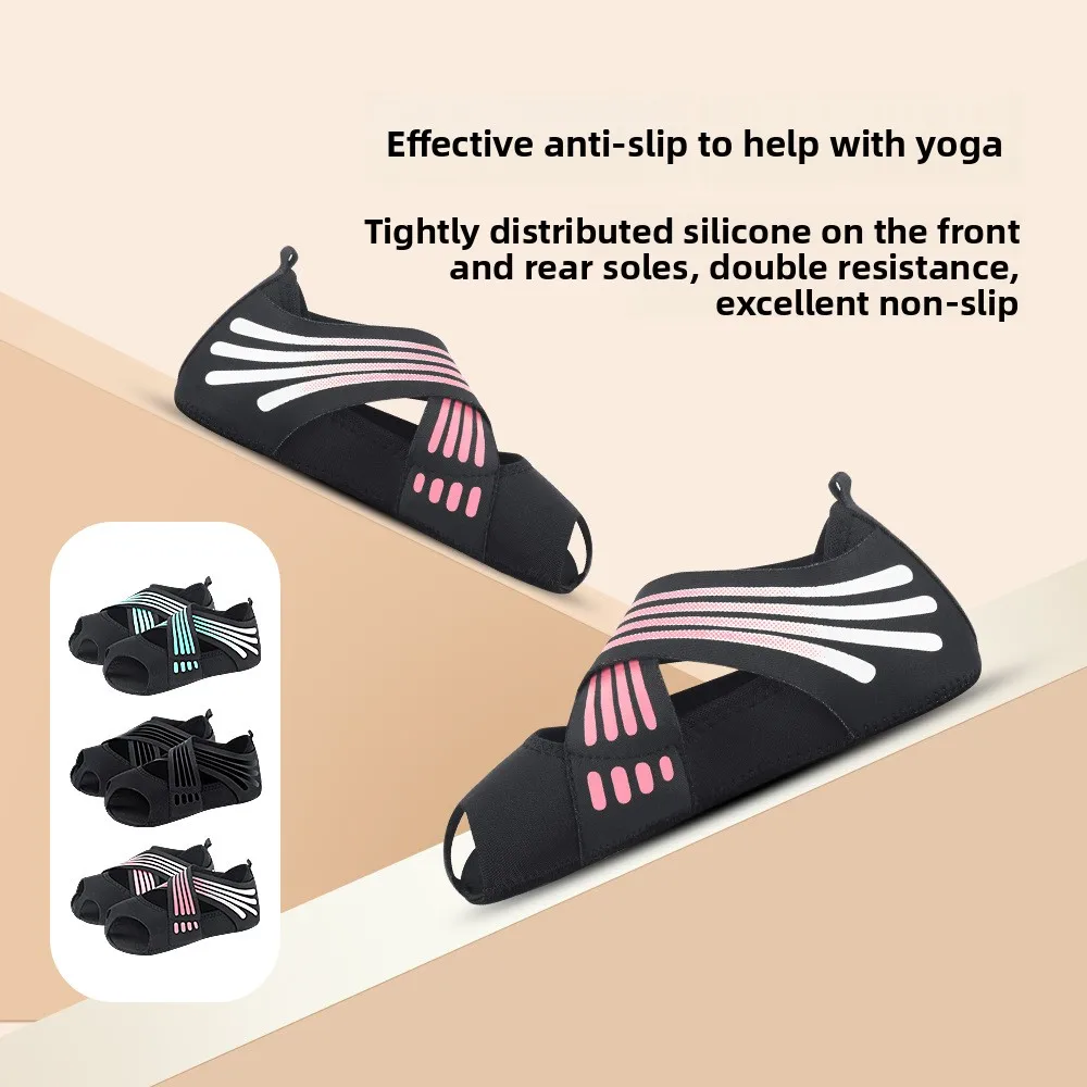Yoga shoes women's soft-soled Pilates shoes five-finger training yoga socks dance backless shoes and socks