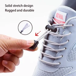 Elastic Laces Sneakers Tennis Lock Shoelaces Without Ties Adult Kids Unisex Round Shoelace Rubber Bands Shoe Accesories 1Pair