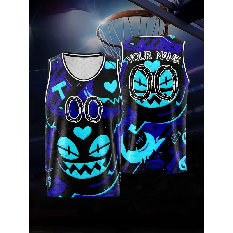 Funny Cartoon Anime Print Men Tank Top Outdoor Basketball Sports Vest Fashion Customize Name Sleeveless Shirt Summer Gym T-shirt